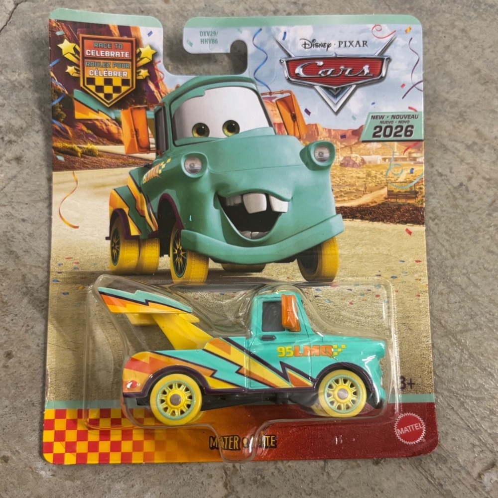 Disney Pixar Cars Mater Race to Celebrate Teal Die-Cast Vehicle Mattel DXV29